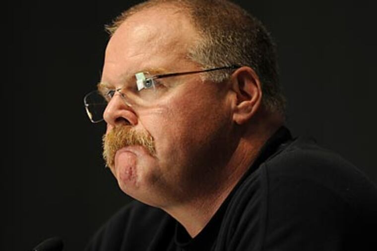 "I'll give you what I want to give you," Andy Reid said at Monday's press conference. (Sarah J. Glover/Staff Photographer)