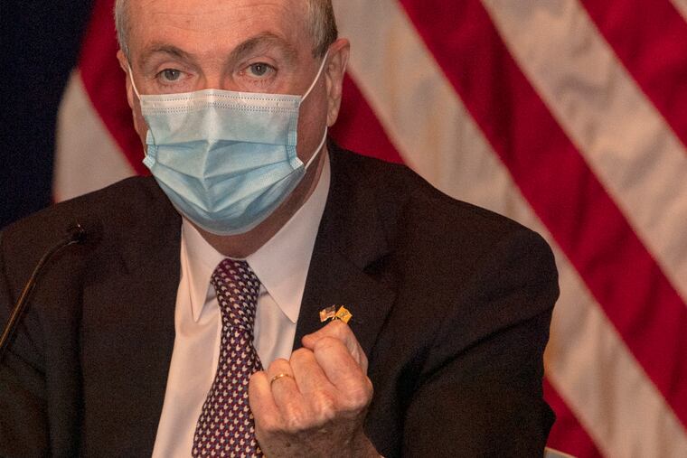 Gov. Phil Murphy speaks about reopening New Jersey to "phase 2" during a coronavirus briefing in Trenton earlier this month.
