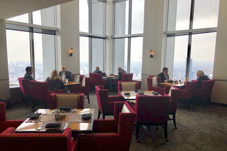 The corner room at the Pyramid Club that hosts dinners featuring tasting menus.