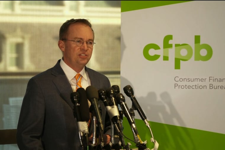 Mick Mulvaney, acting director of the Consumer Financial Protection Bureau, is reducing the role of the CFPB's student loan watchdog.