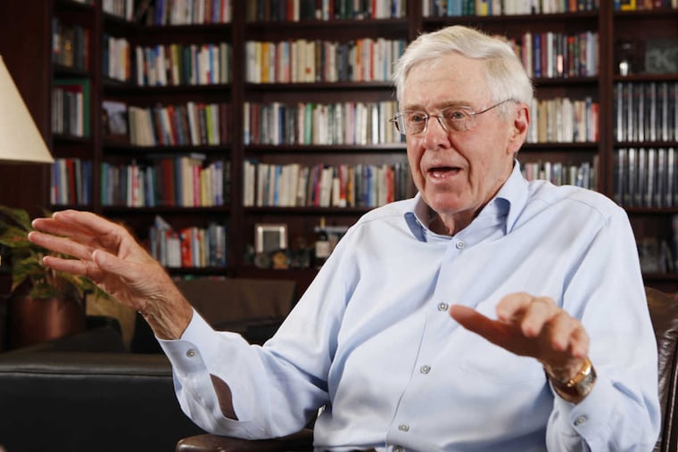 Charles Koch donated $2.2 million to the University of Pennsylvania law school.