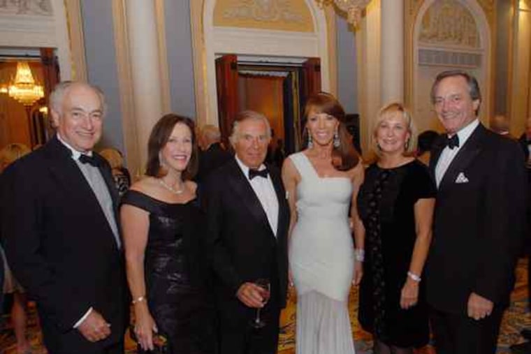 David and Sandy Marshall (left), Sidney and Caroline Kimmel, and Terry and Dr. Alexander Brucker at the Academy of Music for the Philadelphia Orchestra season-opening gala.