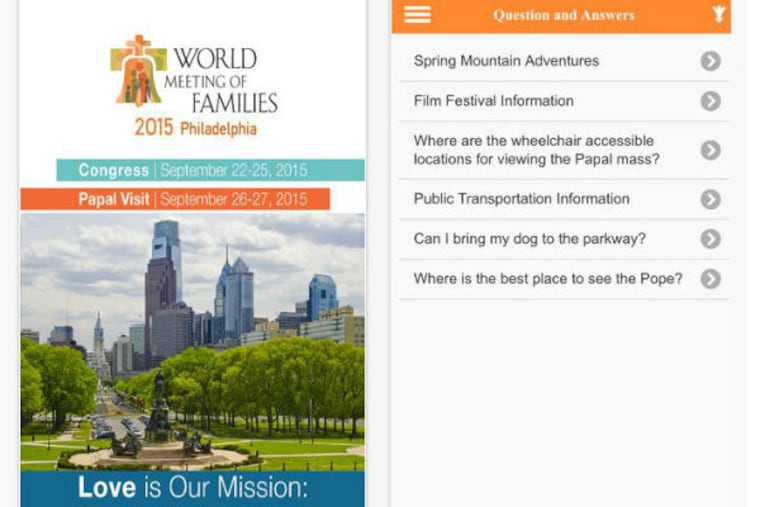 The “Go Philadelphia!” app will help visitors find key events and activities during the World Meeting of Families.