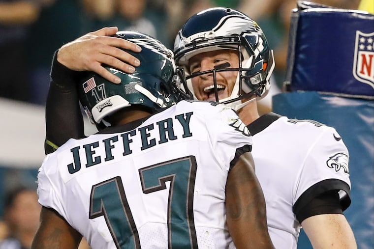 Wide receiver Alshon Jeffery and quarterback Carson Wentz have been two bright spots for the Eagles.