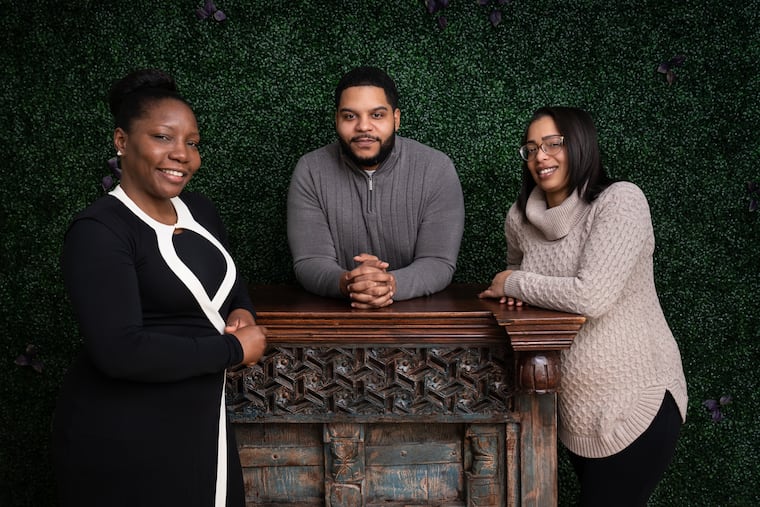 Internist Kisha Vanterpool (left) and Justin (center) and Desiree Ivey at Medicinally Jointed in Philadelphia.