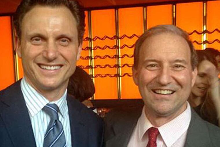 Actor Tony Goldwyn (left) and Marc Bookman, director of Atlantic Center for Capital Representation, in town tomorrow.