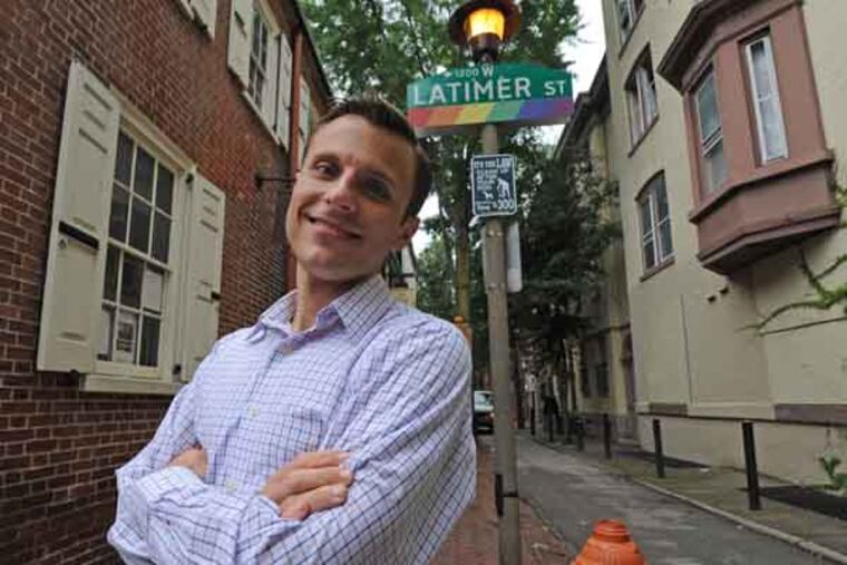 Wes Coulter, chairman of the Gay Bowl 14 host committee at Latimer and Camac Streets on July 11, 2013. ( APRIL SAUL / Staff )