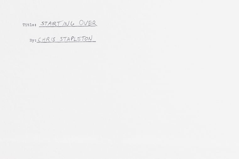 The album cover to Chris Stapleton's "Starting Over."