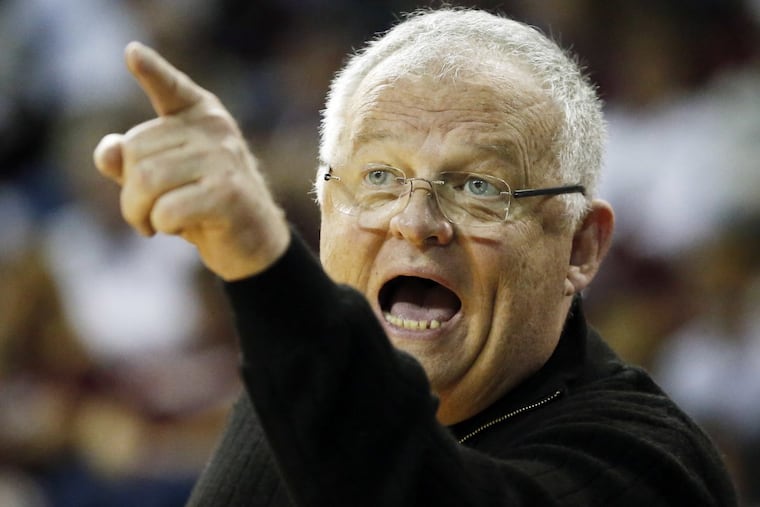 Chattanooga coach Jim Foster reacting during an NCAA tournament game in March 2016.