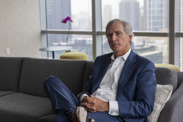Brandywine Realty Trust CEO Jerry Sweeney sits for an interview in his office in the FMC Tower.