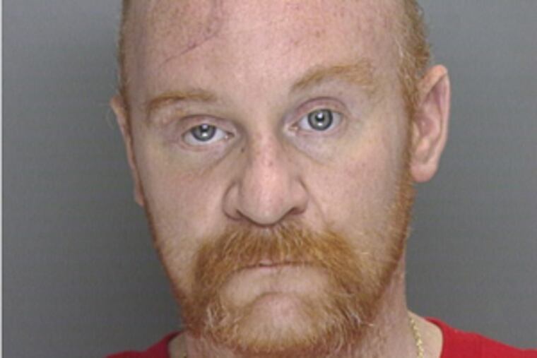 Police mugshot of Jeffrey Evan Burke, sentenced to 30 days for riding a bicycle while under the influence.