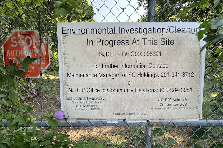 The U.S. Environmental Protection Agency is proposing to clean up groundwater and soil contaminated by the 400-acre Cinnaminson Groundwater Contamination Superfund site that spans Cinnaminson and Delran in Burlington County. The sign here is off Union Mill Road.