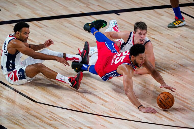 Ben Simmons suffered a subluxation of the right knee cap and will remain sidelined for the Sixers.