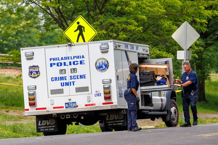 Philadelphia police Crime Scene Unit and other law enforcement were at Lemon Hill, Fairmount Park, Tuesday, May 27, 2025 as they investigate and gather additional evidence from shooting scene.