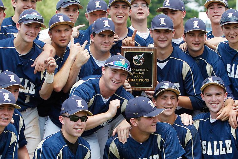 La Salle High School beats Frankford High School 8-0 in the PIAA District 12 AAAA championship at FDR Park in Philadelphia on May 30, 2013. ( DAVID MAIALETTI / Staff Photographer )