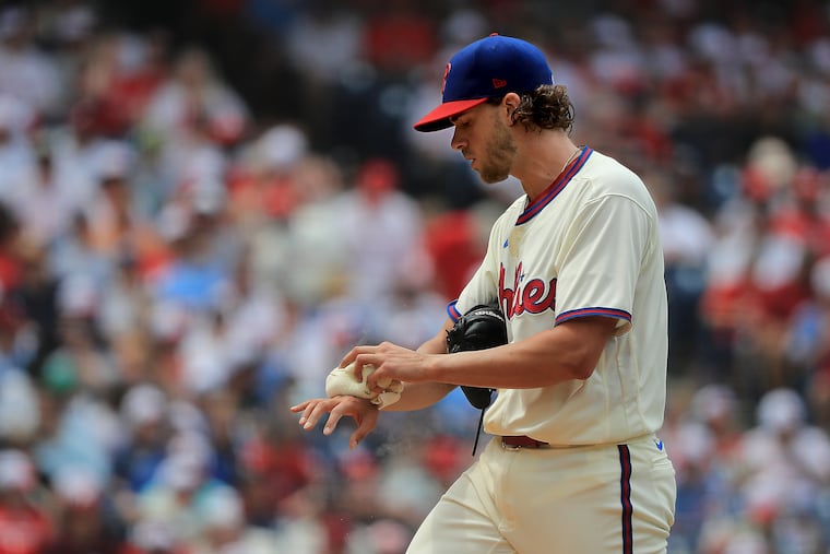 Phillies pitcher Aaron Nola is looking to kick off the second half of the season with a strong start.