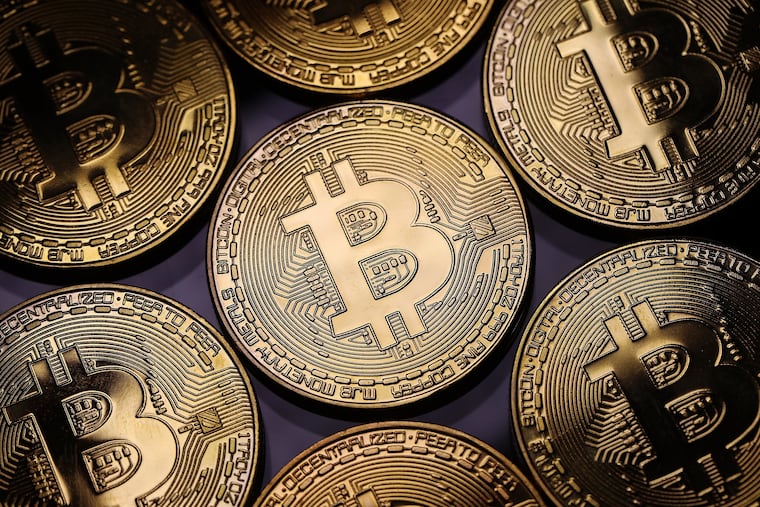 A visual representation of the digital cryptocurrency Bitcoin.