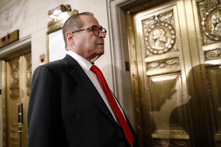 House Judiciary Committee Chairman Jerrold Nadler, D-N.Y., departs after the House Judiciary Committee heard investigative findings in the impeachment inquiry of President Donald Trump on Monday.