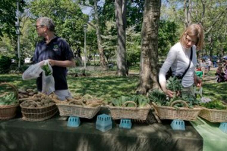 A sign of the times: Clark Park, in West Philly, hosts one of the 50 farmers markets in the region. In the U.S., such markets have increased 250 percent in 10 years.