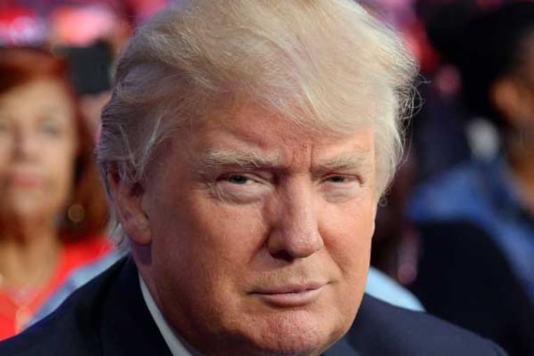 Donald Trump attends the middleweight championship bout between Gennady Golovkin (not pictured) and Daniel Geale (not pictured) at Madison Square Garden. Golovkin won via third round knockout. (Joe Camporeale-USA TODAY Sports)