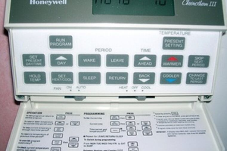 A programmable thermostat, often not recommended for heat pumps.