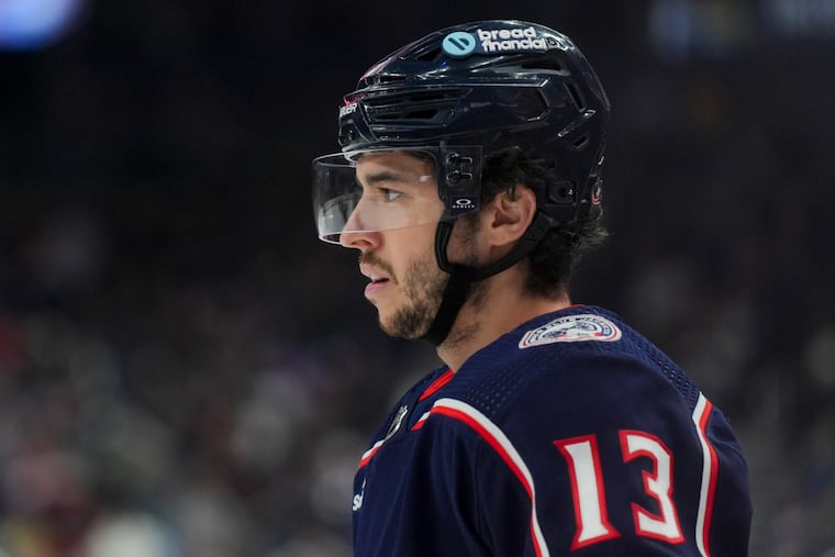 Columbus Blue Jackets' Johnny Gaudreau in Columbus, Ohio, in 2024.