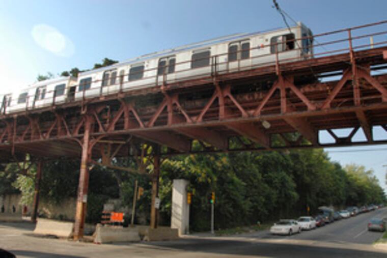 The El at 48th and Market. Since the founding of Kirkbride more than a century ago, the neighborhood has grown. Some neighbors say the center has not kept them informed.
