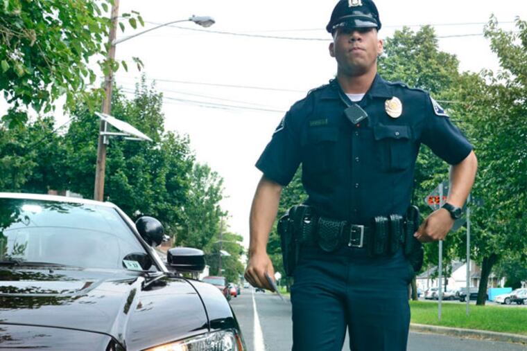 Camden County Police Officer Adam Fulmore . Amid attention to quality-of- life issues, officers at times also allow leniency. (Tom Gralish / Staff Photographer)