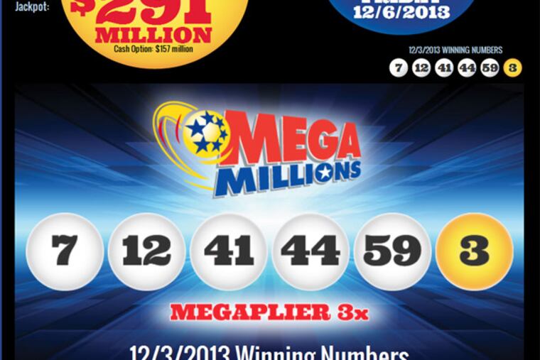 Mega Millions' home page shows the game's biggest jackpot since March 2012.