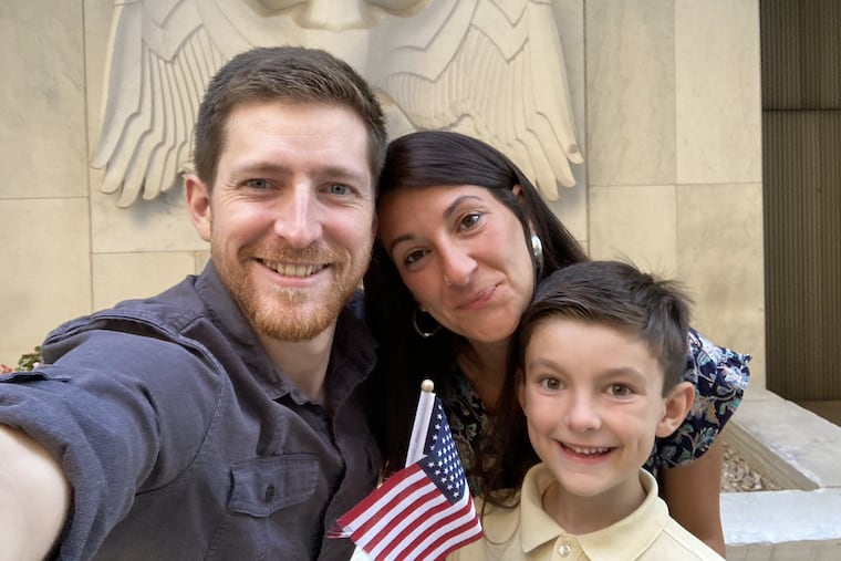 Laila Martin Garcia, 36, took the oath and became a U.S. citizen at a ceremony in May in Philadelphia. And with that she gained the right to vote. Seen here with her husband, Michael Fisher, 37, and their son, Marcus Fisher Martin, 7, she's excited to case her first-ever ballot in the upcoming mid-term elections.