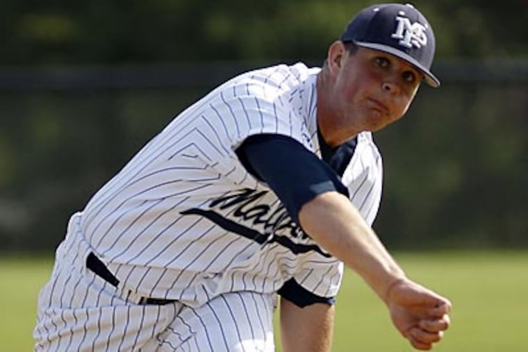 Malvern Prep pitcher Joe Ravert also got it done at the plate, posting a .406 average with 38 RBIs and 25 runs. (Yong Kim/Staff Photographer)