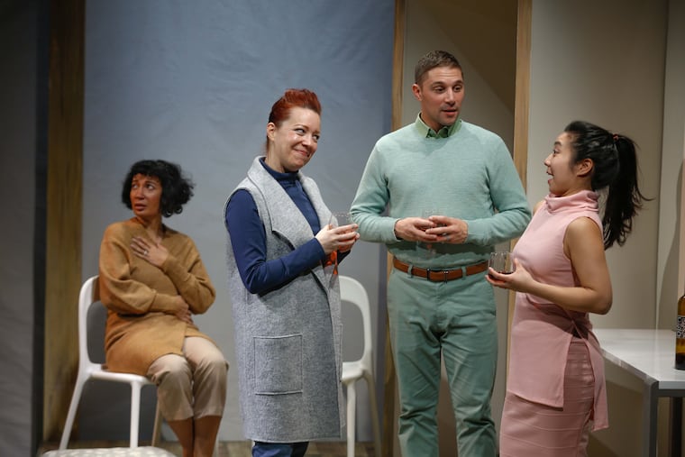 "Babel" at Theatre Exile, with (from left) Anita Holland, Amanda Schoonover, Frank Nardi Jr., and Bi Jean Ngo