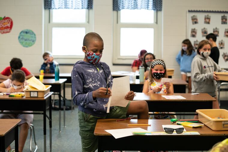 Fifth-grade students shown here during class at Lower Gwynedd Elementary School in Ambler.