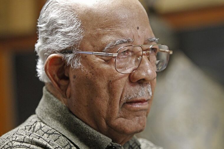 One of the original Montford Point Marines, Gilmon Brooks, attends a meeting at the American Legion Post 21 in West Philly in 2012. (file)