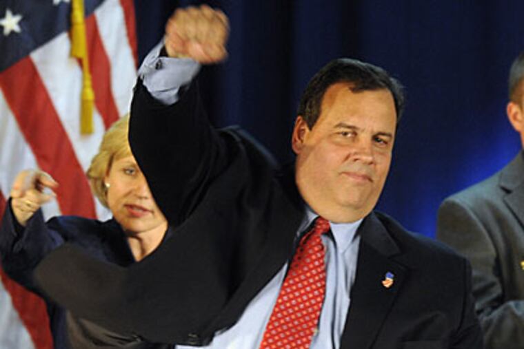 "Hey, New Jersey - we did it," Republican Chris Christie said in his defeat of incumbent N.J. Gov. Jon Corzine. (AP Photo/Henny Ray Abrams)