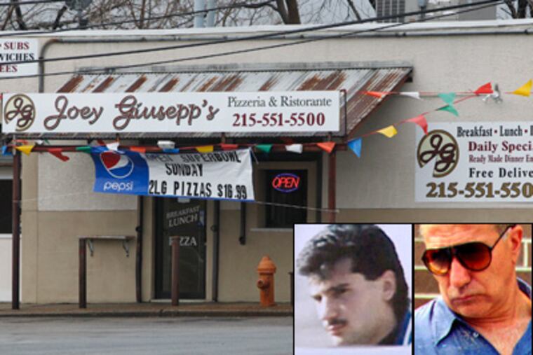 Joey Giusepp's, owned by chef Joe Stanfa (left, bottom), is in the same location where his mafia-boss dad, John (right), and colleagues used to meet and, on at least one occasion, shoot.
