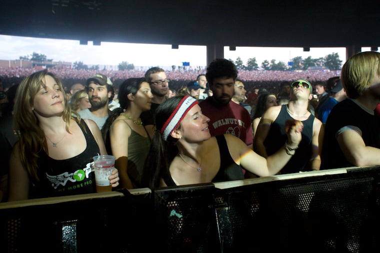 Phish fans at a 2009 concert in Camden. Ever since the band’s Camden debut on July 10, 1999, the waterfront venue, which has undergone several name changes, has been the scene of barn-burning shows.