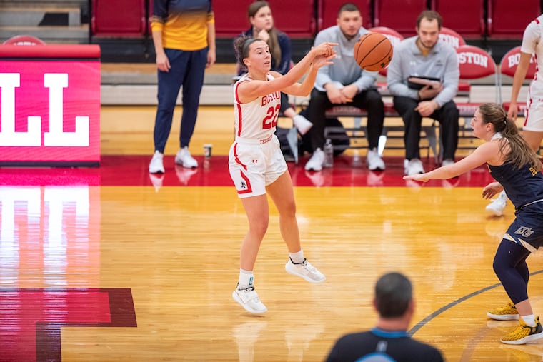 Maggie Pina, a West Chester native, leads Boston University women's basketball team in three-pointers made this season.