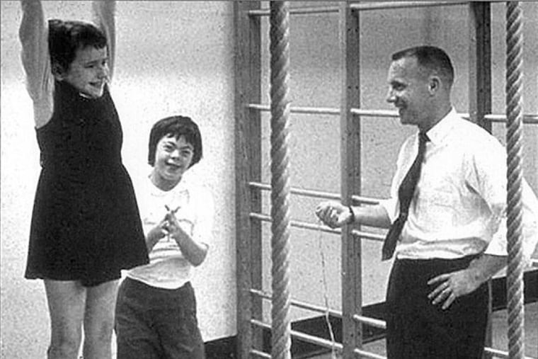 An undated image via the Special Olympics of Frank Hayden with Special Olympics participants.
