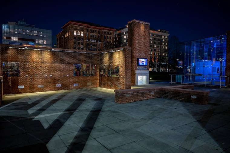 At night at the President's House in Independence National Historical Park March 10, 2026.