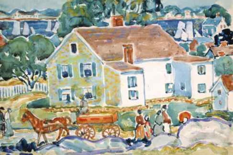 "Bayside Marblehead" by Maurice Prendergast, at the Somerville Manning Gallery's "American Masters" exhibition. The show aims to provide historical context for the Brandywine tradition.