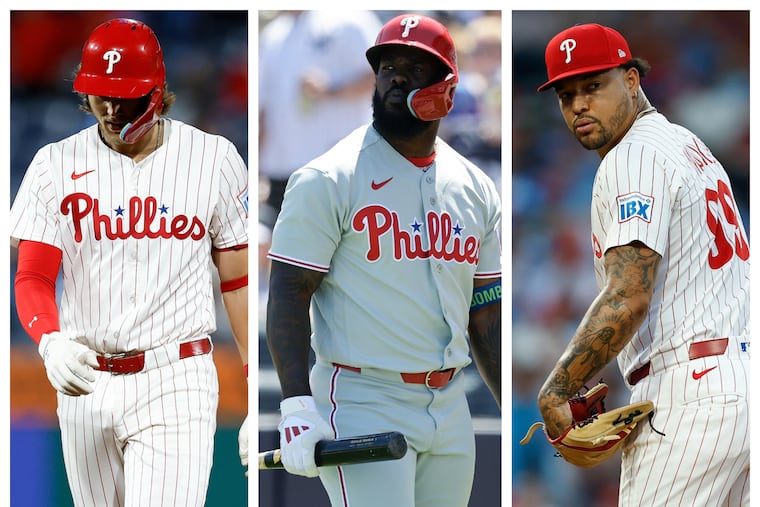 From left: Alec Bohm and Adolis Garcia have failed to produce in the cleanup spot (or anywhere in the lineup), and the Phillies are paying Taijuan Walker $15.3 million not to pitch for them this season.