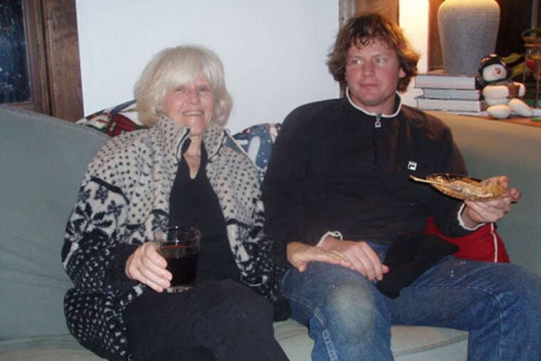 Gail Angell with her son, Chris. Chris Angell, who was diagnosed as schizophrenic, killed himself after a medication that worked for him was stopped, though his parents would have paid for it if they had known.