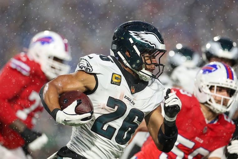 Eagles running back Saquon Barkley will face a 49ers defense that struggled to stop Seattle's rushing game.