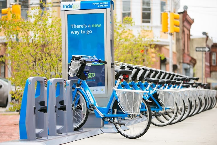 The Indego bike docking station in Point Breeze.