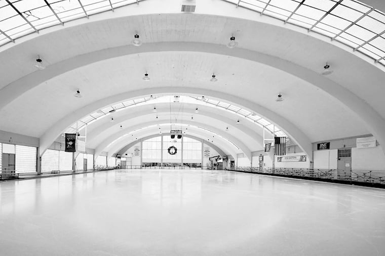 The parabolic roof still arches high decades later at the Philadelphia Skating Club & Humane Society in Ardmore.