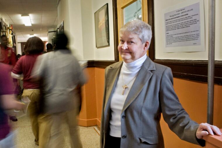 Sister Mary Alan Barszczewski stands tall at 5 feet 3 amid the hallway hustle of St. Anthony High School in Jersey City, N.J.