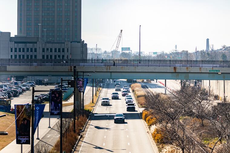 Cars driving under the Chestnut Street overpass on Columbus Boulevard near Penn's Landing in Philadelphia. Similar drivers often have very different insurance rates at different companies.