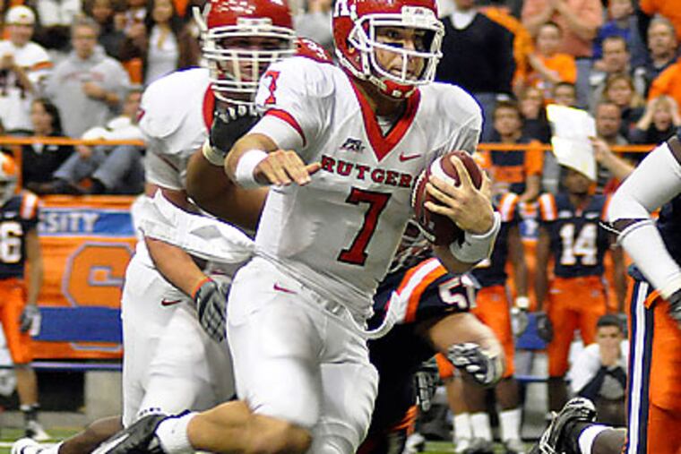 "It's definitely more relaxed," Charlie Savage said of Rutgers' spring practice. (Heather Ainsworth/AP file photo)