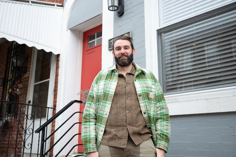 Evan Todtz in front of his home in the Norris Square neighborhood of Philadelphia.